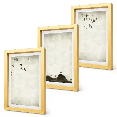 Gallery wall Vliegende zwerm vogels in minimalistische stijl