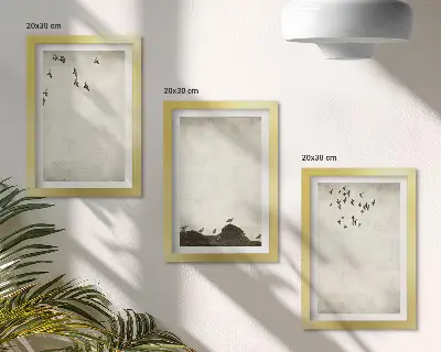 Gallery wall Vliegende zwerm vogels in minimalistische stijl