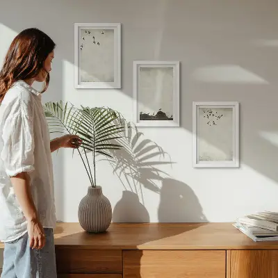 Gallery wall Vliegende zwerm vogels in minimalistische stijl