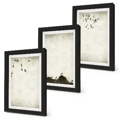Gallery wall Vliegende zwerm vogels in minimalistische stijl
