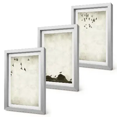 Gallery wall Vliegende zwerm vogels in minimalistische stijl