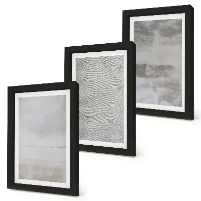 Set ingelijste schilderijen met moderne textuur in minimalistische stijl