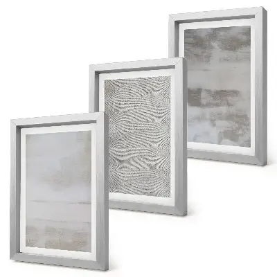Set ingelijste schilderijen met moderne textuur in minimalistische stijl