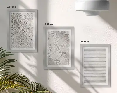 Gallery wall met moderne geometrische patronen van karton