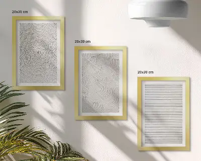 Gallery wall met moderne geometrische patronen van karton
