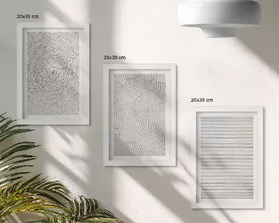 Gallery wall met moderne geometrische patronen van karton