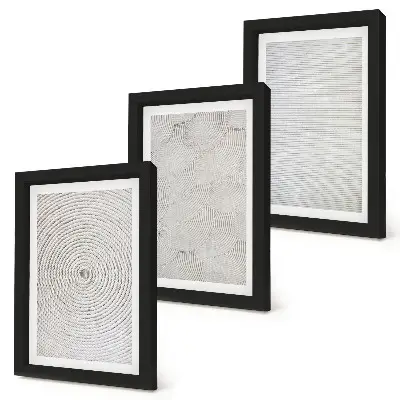 Gallery wall met moderne geometrische patronen van karton