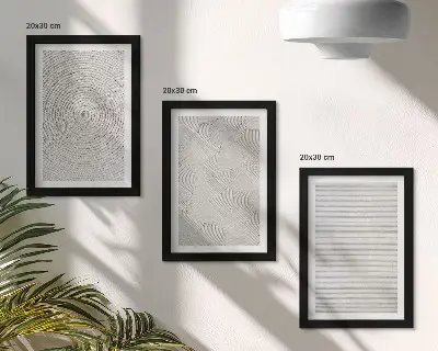 Gallery wall met moderne geometrische patronen van karton