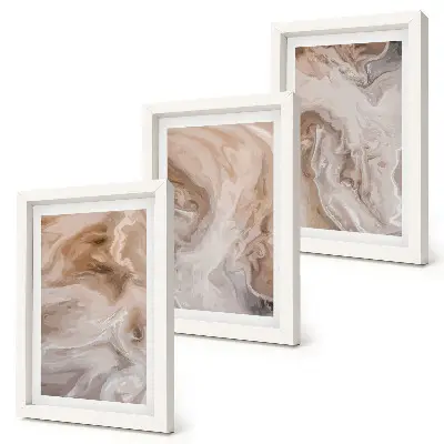 Set van ingelijste schilderijen Abstracte marmerpatronen, steentexturen