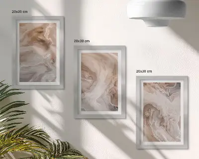 Set van ingelijste schilderijen met abstracte marmerpatronen en steentexturen