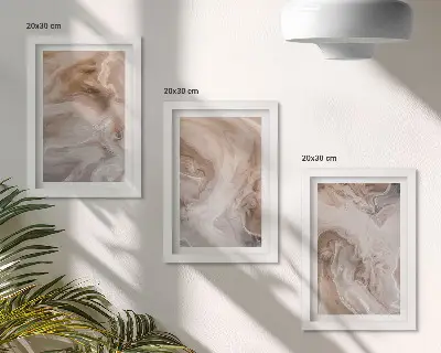 Set van ingelijste schilderijen met abstracte marmerpatronen en steentexturen