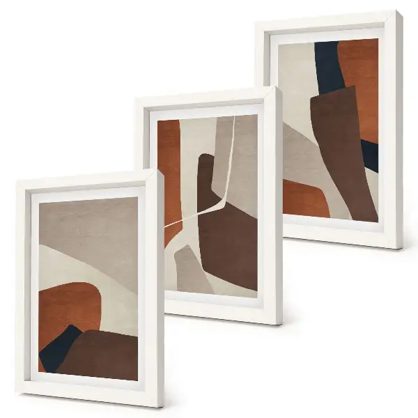 Gallery wall met abstracte structurele vormen in moderne stijl
