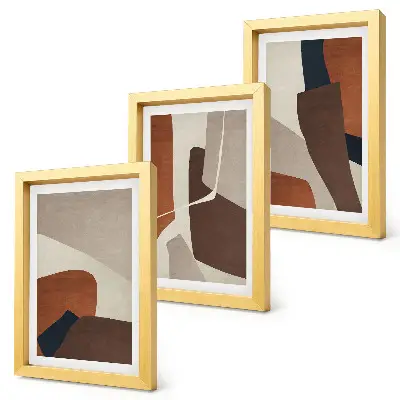 Gallery wall met abstracte structurele vormen in moderne stijl
