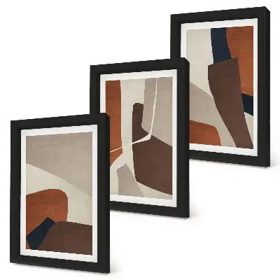 Gallery wall met abstracte structurele vormen in moderne stijl