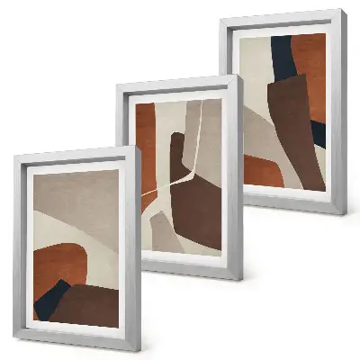 Gallery wall met abstracte structurele vormen in moderne stijl