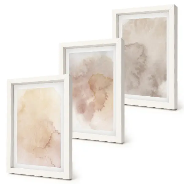 Canvas met aquarelverf warme galerijwand met pastelkleurige texturen