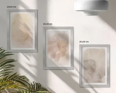 Canvas met aquarelverf warme galerijwand met pastelkleurige texturen