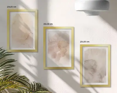 Canvas met aquarelverf warme galerijwand met pastelkleurige texturen