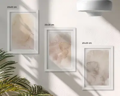 Canvas met aquarelverf warme galerijwand met pastelkleurige texturen