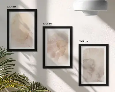 Canvas met aquarelverf warme galerijwand met pastelkleurige texturen