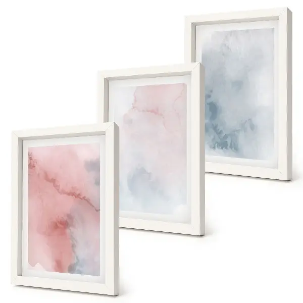 Gallery wall Pastelkleurige aquarelverf op canvas met kleurrijke texturen