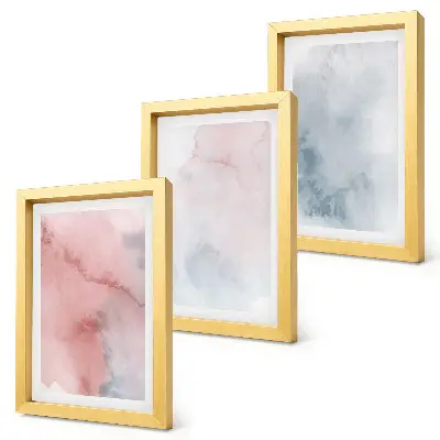 Gallery wall Pastelkleurige aquarelverf op canvas met kleurrijke texturen