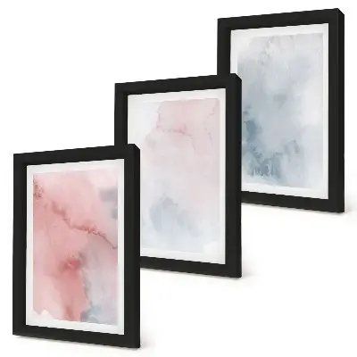 Gallery wall Pastelkleurige aquarelverf op canvas met kleurrijke texturen