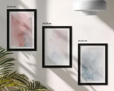 Gallery wall Pastelkleurige aquarelverf op canvas met kleurrijke texturen