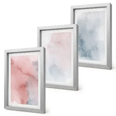 Gallery wall Pastelkleurige aquarelverf op canvas met kleurrijke texturen