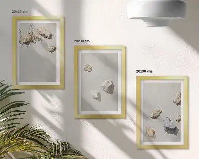 Gallery wall minimalistische boho decoraties van strandstenen