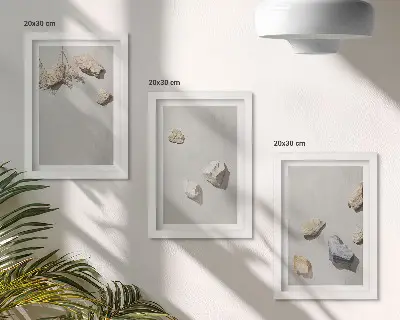 Gallery wall minimalistische boho decoraties van strandstenen