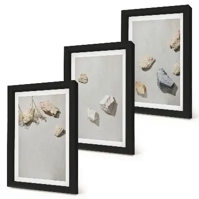 Gallery wall minimalistische boho decoraties van strandstenen