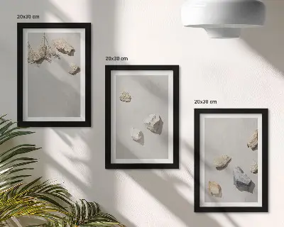 Gallery wall minimalistische boho decoraties van strandstenen