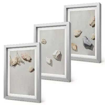 Gallery wall minimalistische boho decoraties van strandstenen