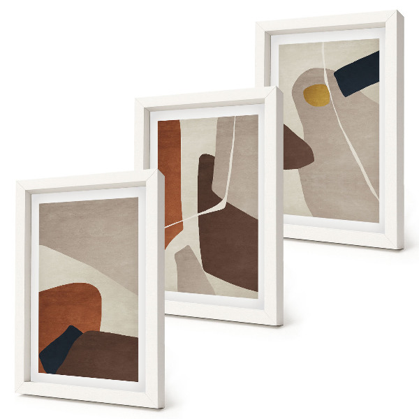 Set van ingelijste schilderijen Abstracte boho-schilderijvormen in een moderne stijl