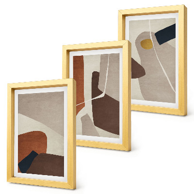 Set van ingelijste schilderijen Abstracte boho-schilderijvormen in een moderne stijl