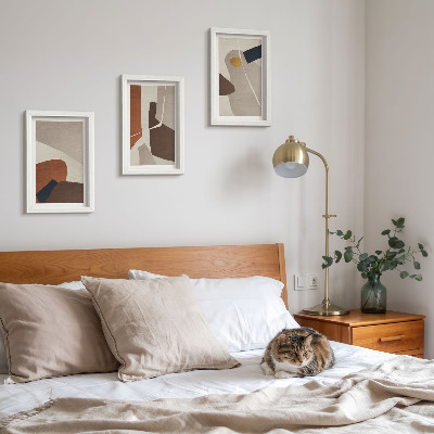 Set van ingelijste schilderijen Abstracte boho-schilderijvormen in een moderne stijl