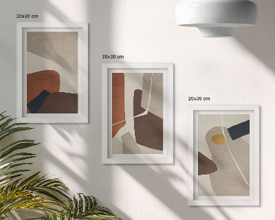 Set van ingelijste schilderijen Abstracte boho-schilderijvormen in een moderne stijl
