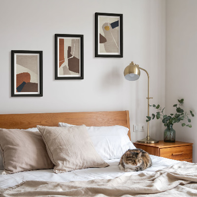 Set van ingelijste schilderijen Abstracte boho-schilderijvormen in een moderne stijl