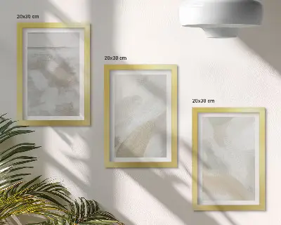 Gallery wall met abstracte penseelstreken op canvas
