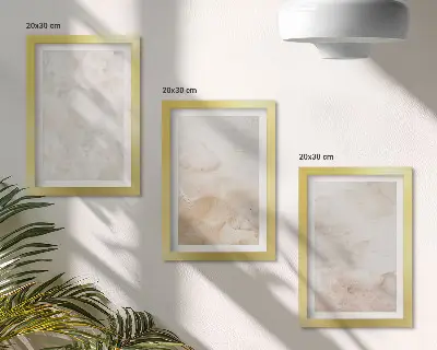 Set ingelijste schilderijen met modieuze texturen in pastelkleuren