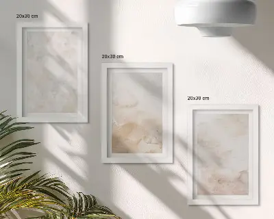 Set ingelijste schilderijen met modieuze texturen in pastelkleuren