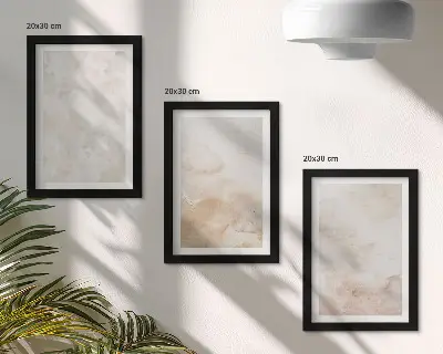 Set ingelijste schilderijen met modieuze texturen in pastelkleuren