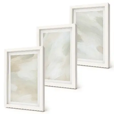 Set van ingelijste schilderijen Heldere abstracte schilderijen op canvas, delicate boho-stijl