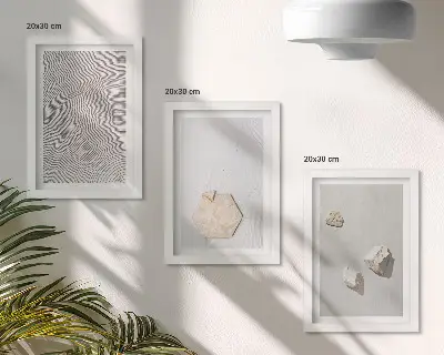 Gallery wall lichte texturen op het zand in een delicate boho-stijl