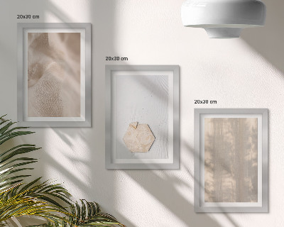 Set van ingelijste schilderijen Subtiele texturen in een natuurlijke boho-stijl.