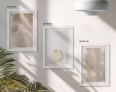 Set van ingelijste schilderijen Subtiele texturen in een natuurlijke boho-stijl.