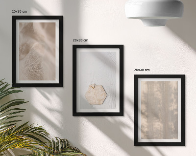 Set van ingelijste schilderijen Subtiele texturen in een natuurlijke boho-stijl.