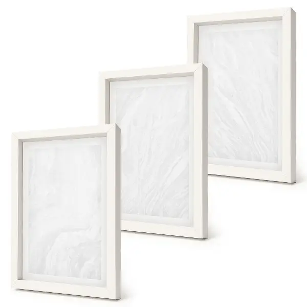 Set van ingelijste schilderijen met elegante lineaire marmerstructuur