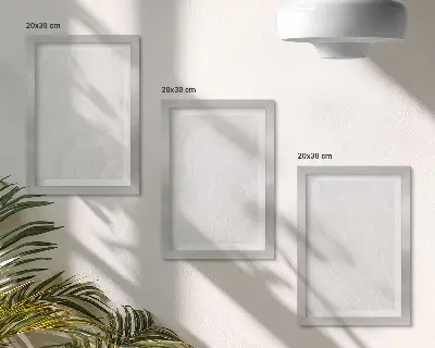 Set van ingelijste schilderijen met elegante lineaire marmerstructuur